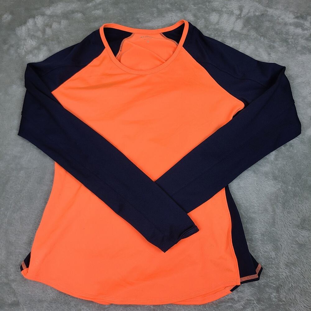 Athleta Running Wild Mix Crew,‎ Cosmic Orange Dress Blue, Size Small